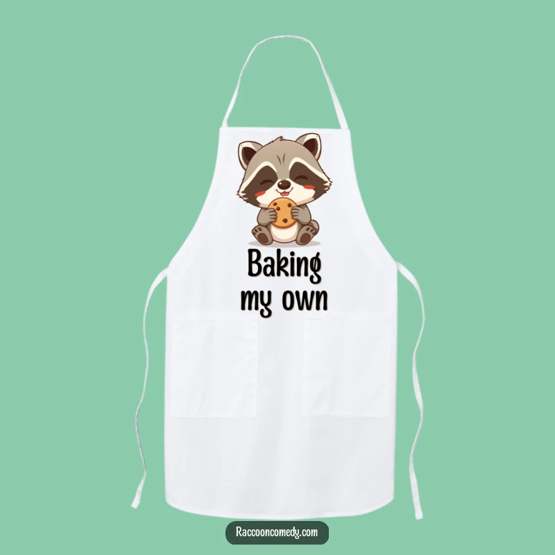 Funny Giggling Raccoon Cookie Steal Apron - Chef's Mischief Accessory Gift