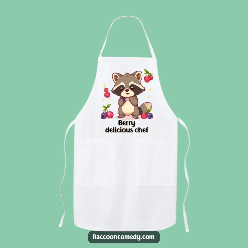 Funny Kawaii Raccoon Juggling Apron - Hilarious Kitchen Accessory for Berry Masters