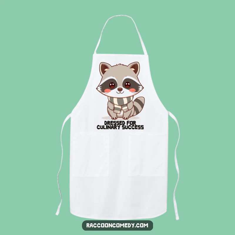 Funny Kawaii Raccoon Scarf Apron: Cook with Cheeky Style