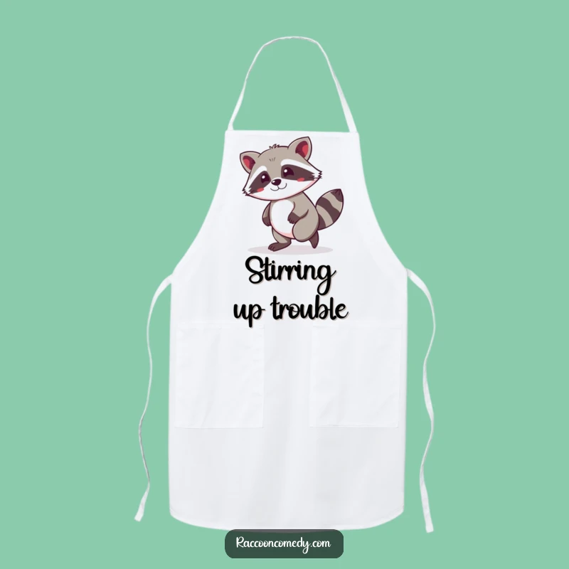 Funny Kawaii Raccoon Cooking Apron: Mischief in the Kitchen!