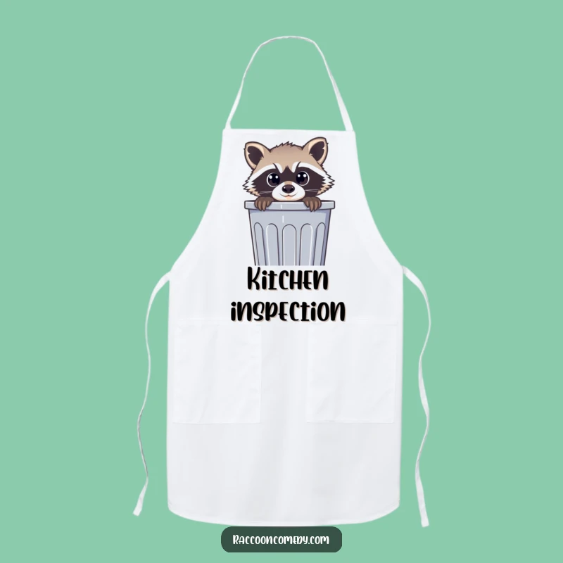 Funny Raccoon Apron: Curious Trash Panda Kitchen Peek Design, Protects with Humor Funny Gift