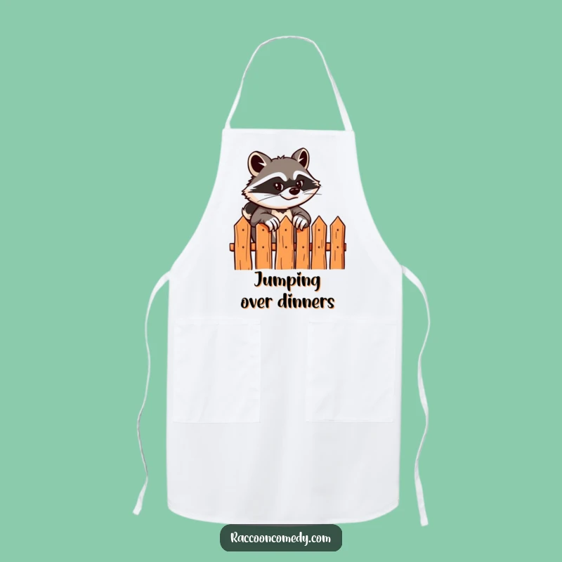 Funny Raccoon Apron: Sly Fence Climber Kitchen Design, Protects with Humor Funny Gift