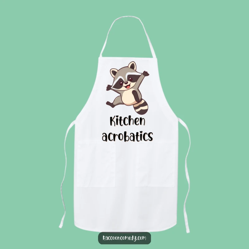 Funny Raccoon Flip Apron: Cook with Acrobatic Flair