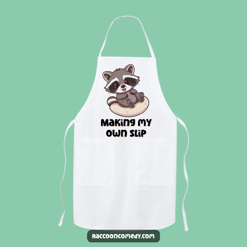 Funny Raccoon Sliding Apron: Cooking Comedy, Hilarious Kitchen Art, Great Gift