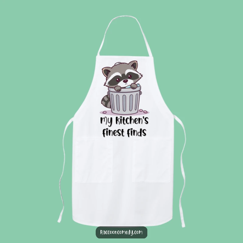 Funny Mischievous Raccoon Trash Apron: Cook with a Grinning Bandit's Flair