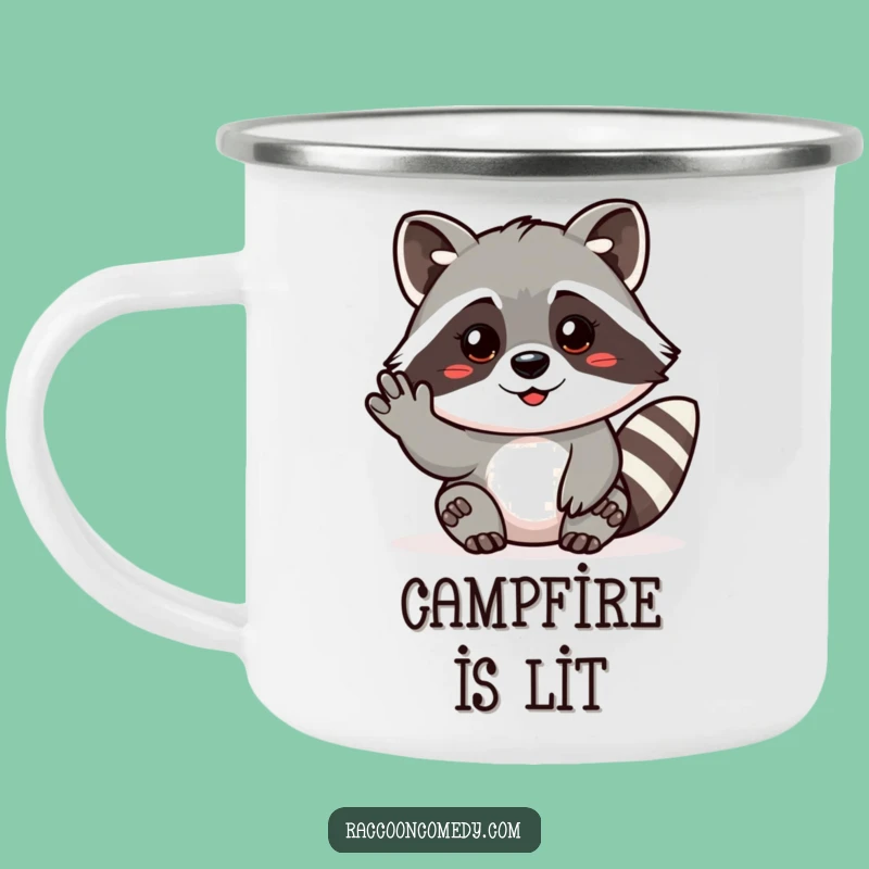 Friendly Raccoon Campfire Mug: Come Share Stories!