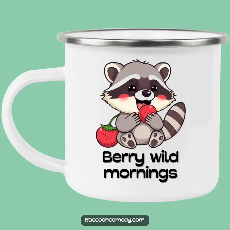 Funny Raccoon Berry Camp Mug: Your Hilarious Companion for Outdoor Adventures!