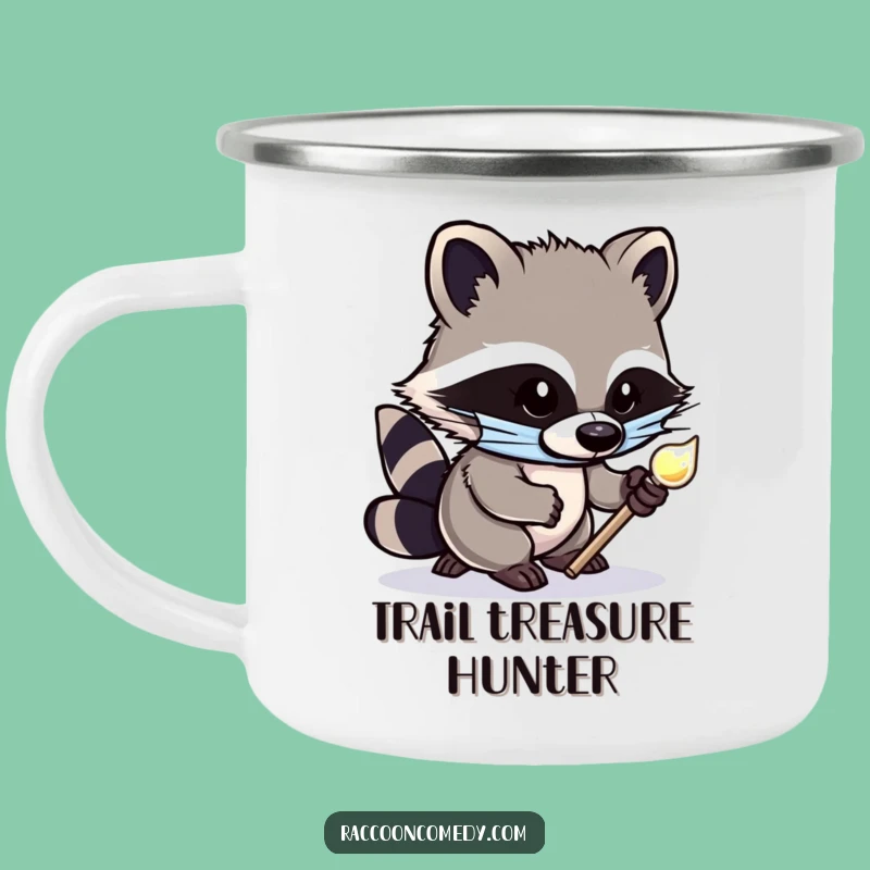 Funny Raccoon Camping Mug: Durable Metal Cup with Masked Bandit Treasure Surprise Gift