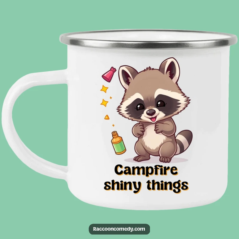Funny Raccoon Juggling Camping Mug: Carry Your Treasures Outdoors