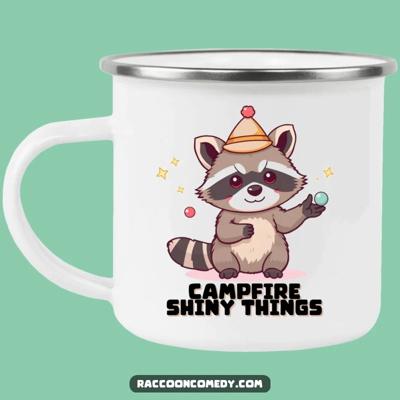 Funny Raccoon Juggling Hat Camping Mug, Start Your Adventure with Hilarious Skill