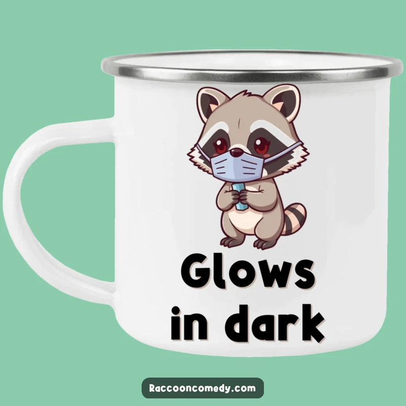 Funny Kawaii Raccoon Masked Camp Mug - Durable and Hilarious Outdoor Companion