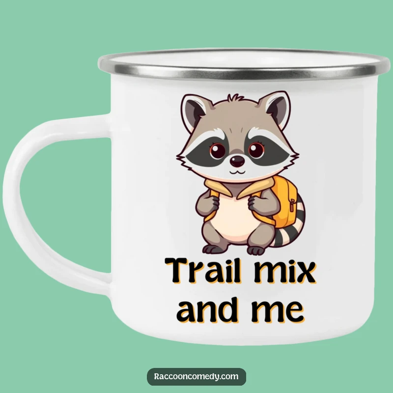 Funny Kawaii Raccoon Adventure Camping Mug - Trail Ready, Perfect Funny Gift