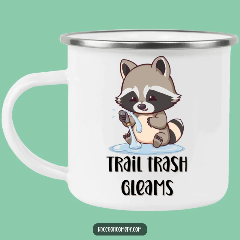 Funny Raccoon Washing Shiny Object Camping Mug: Durable Cute Mug, Perfect Funny Gift