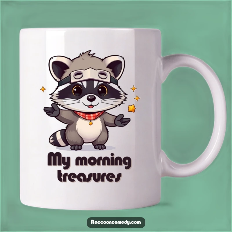 Funny Kawaii Raccoon Juggling Mug: Adorable Bandit Gift for a Laugh