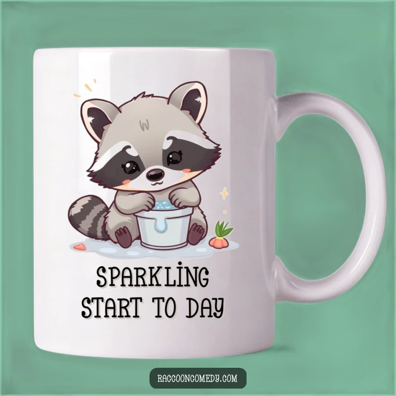 Funny Kawaii Raccoon Washing Mug - Adorable Cleanliness Enthusiast Gift