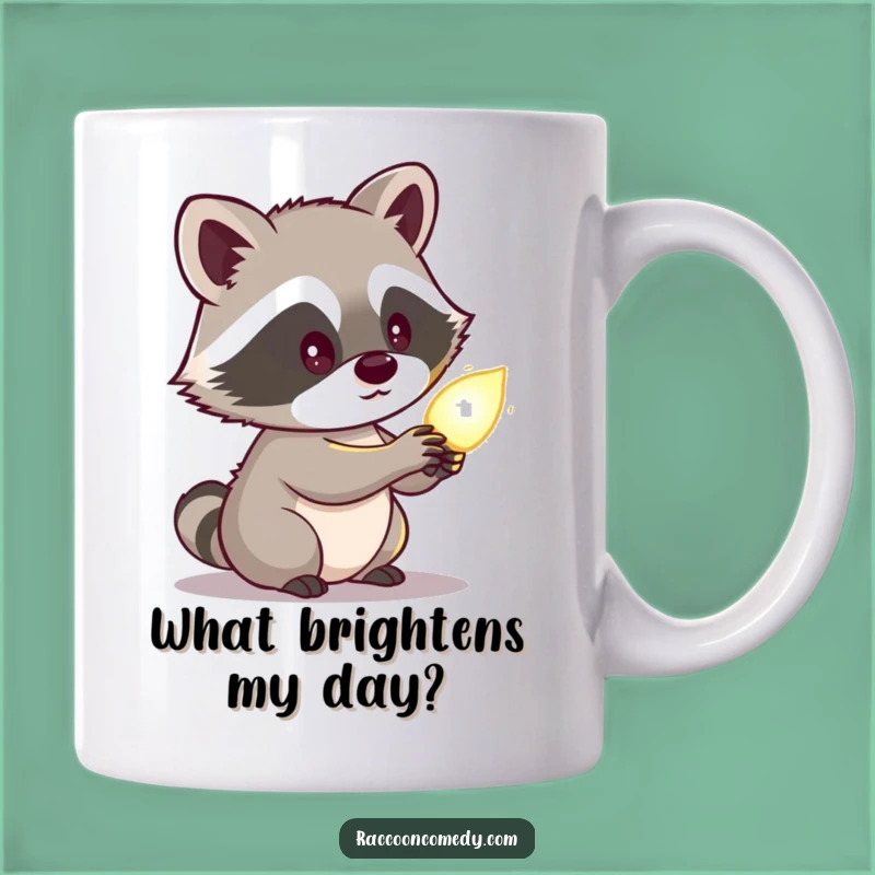 Funny Raccoon Glowing Object Mug: Curious Critter Design, Perfect Funny Gift for Explorers