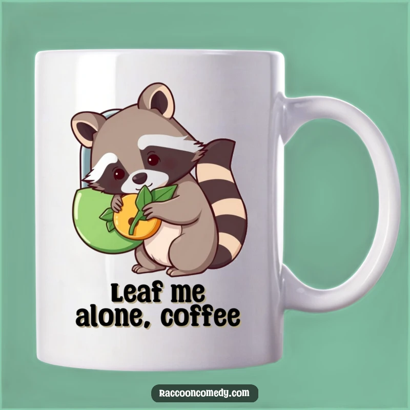 Funny Kawaii Raccoon Lock Leaf Mug - Whimsical & Cute Gift Idea!