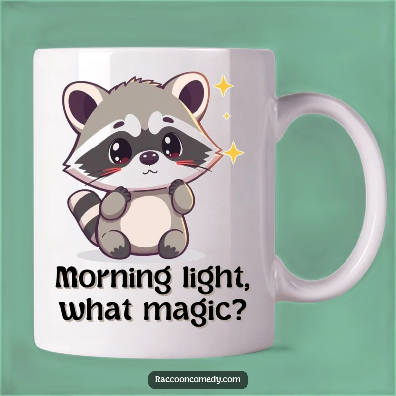 Funny Surprised Kawaii Raccoon Light Mug: Magical & Hilarious Gift