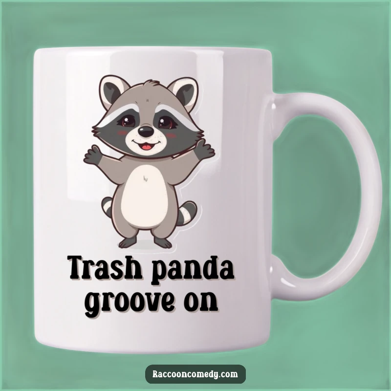 Funny Happy Raccoon Dance Mug: Celebrate with This Hilarious Gift