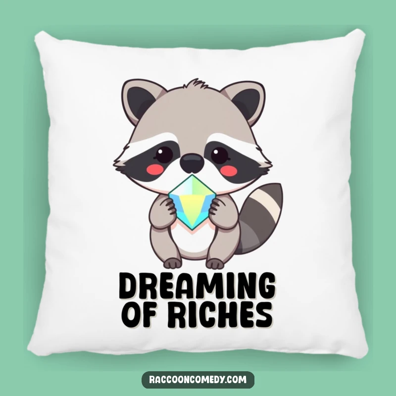 Comfy Kawaii Raccoon Gem Pillow: Huggable Happiness!