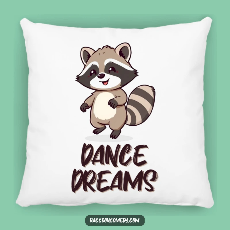 Funny Raccoon Pillow: Soft Happy Dancing Floof Tail Cushion, Comfy and Hilarious Funny Gift