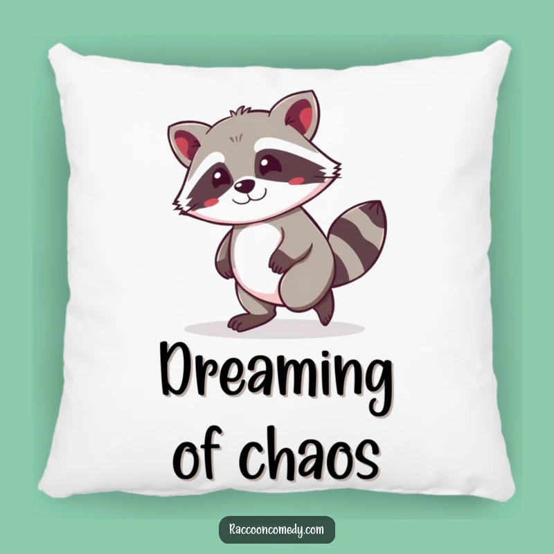 Funny Kawaii Raccoon Tiptoeing Pillow: Cute and Comical Comfort