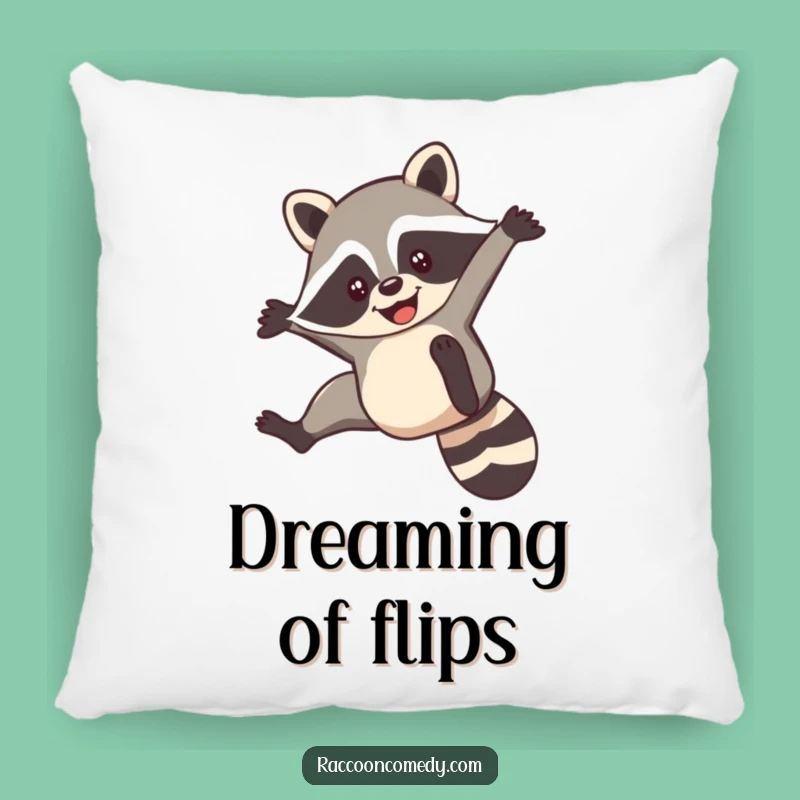 Funny Raccoon Flip Pillow: Cozy Comfort with Acrobatic Charm