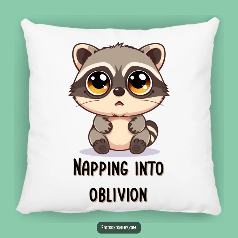 Funny Bewildered Kawaii Raccoon Googly Eyes Pillow: Comforting Confusion
