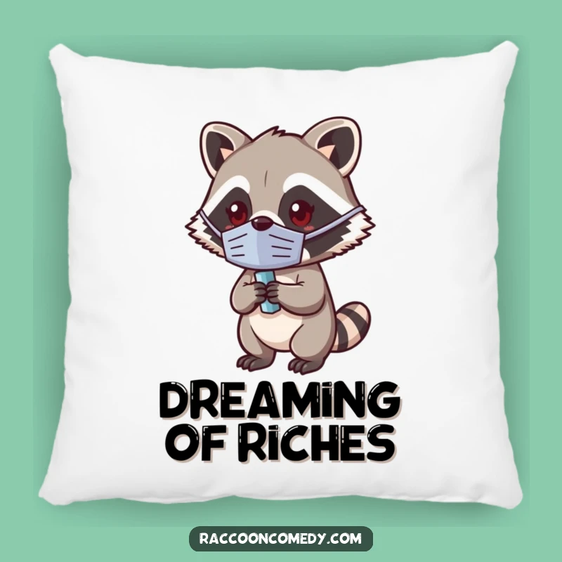 Funny Kawaii Raccoon Masked Pillow - Cute and Cozy Bandit Accent