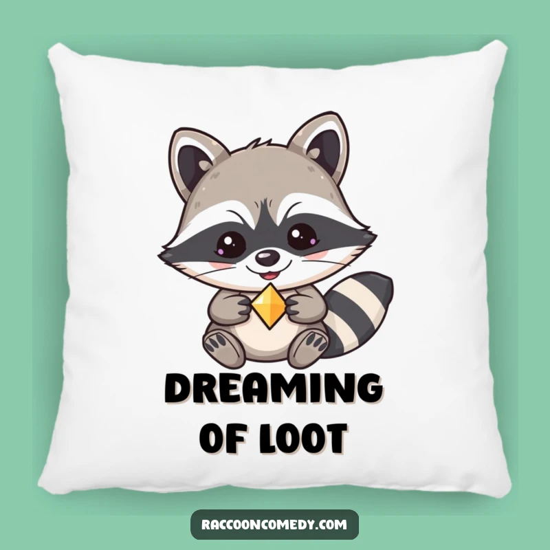 Funny Kawaii Raccoon Mischief Pillow - Cozy Treasure, Perfect Funny Gift