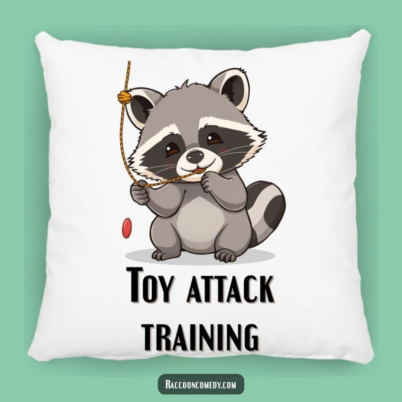Funny Kawaii Raccoon Playful Pillow - Cozy Fun Companion, Perfect Funny Gift
