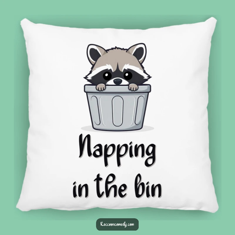 Funny Mischievous Raccoon Pillow, Cozy Comforter for the Playful Prankster