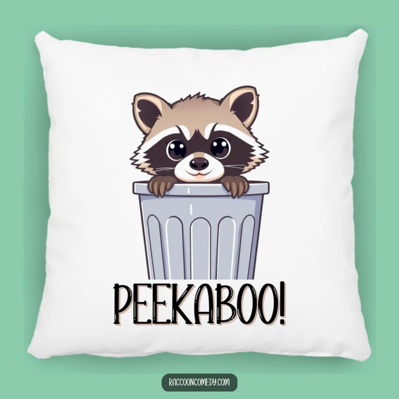 Funny Raccoon Pillow: Soft Curious Trash Panda Cushion, Comfy and Hilarious Funny Gift