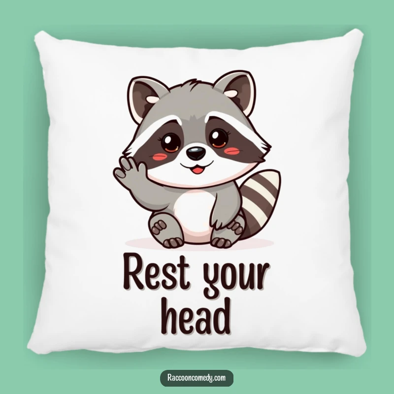 Comfy Funny Raccoon Welcome Pillow: Huggable Friendliness!