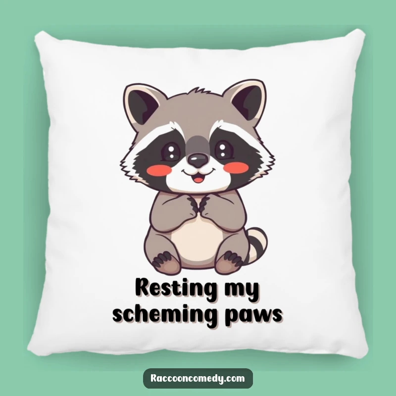 Funny Raccoon Delight Pillow: Cozy Comfort, Adorable Humor, Perfect Gift
