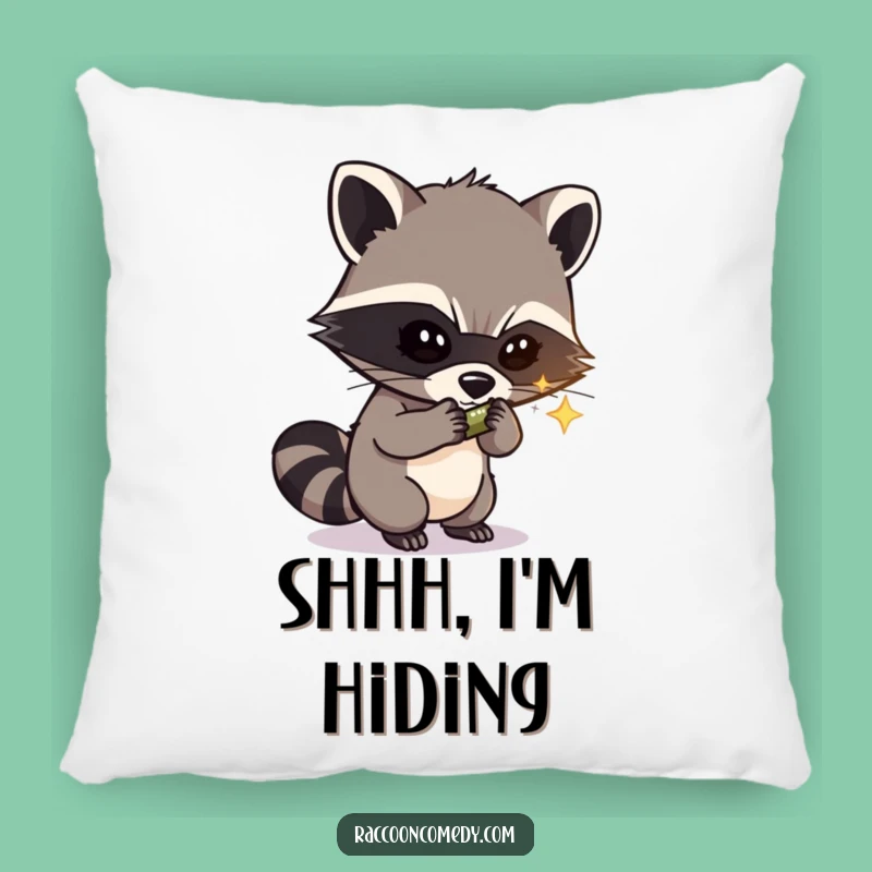 Funny Raccoon Pillow: Soft Bandit Masked Thief Cushion, Comfy and Hilarious Funny Gift