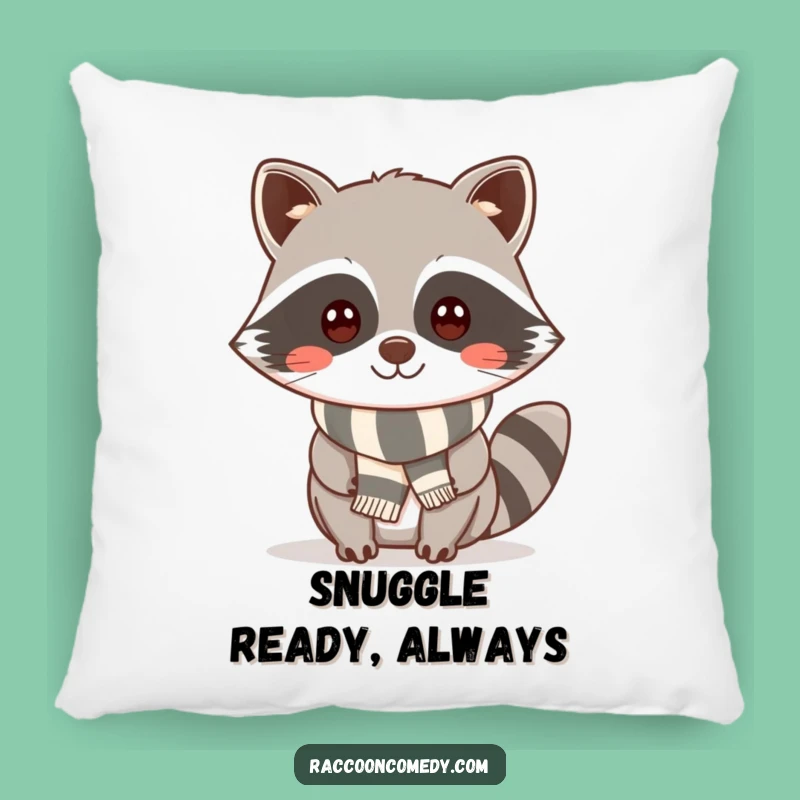 Funny Kawaii Raccoon Scarf Pillow: Cozy Comfort with Cheeky Charm