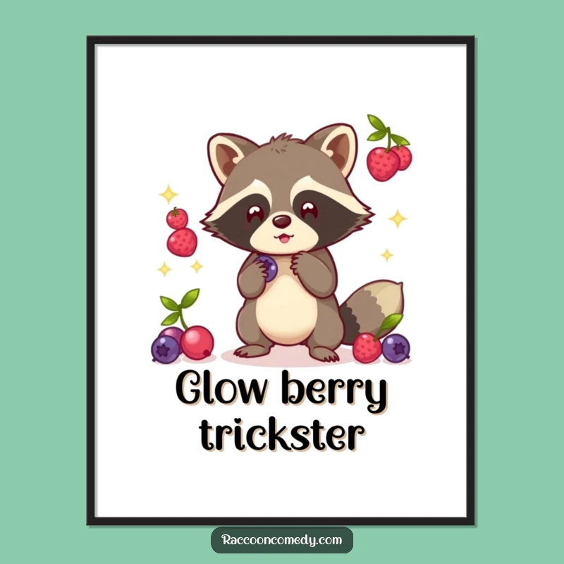 Funny Kawaii Raccoon Juggling Digital Art - Instant Hilarious Download