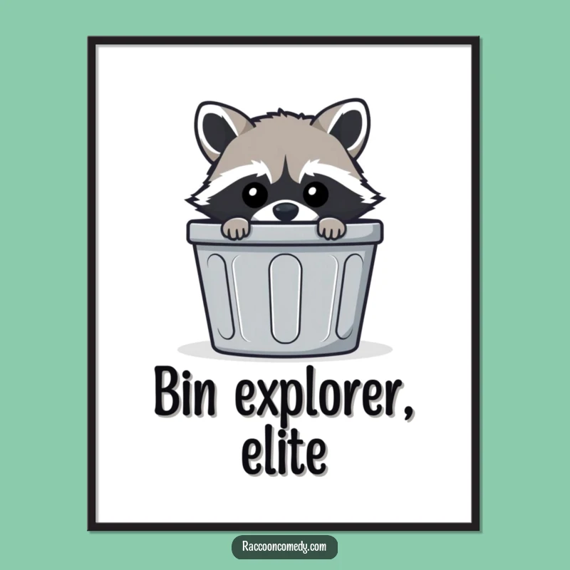 Funny Mischievous Raccoon Digital Art, Instant Prankster Surprise for Your Walls