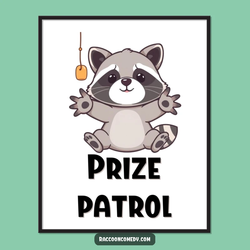 Funny Raccoon Digital Art Print: High-Resolution Trash Panda for Instant Humor