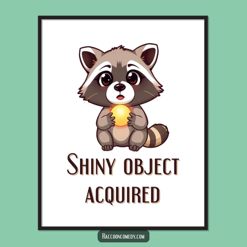 Funny Raccoon Orb Digital Art - Instant Mystery Whimsy, Perfect Gift Download!