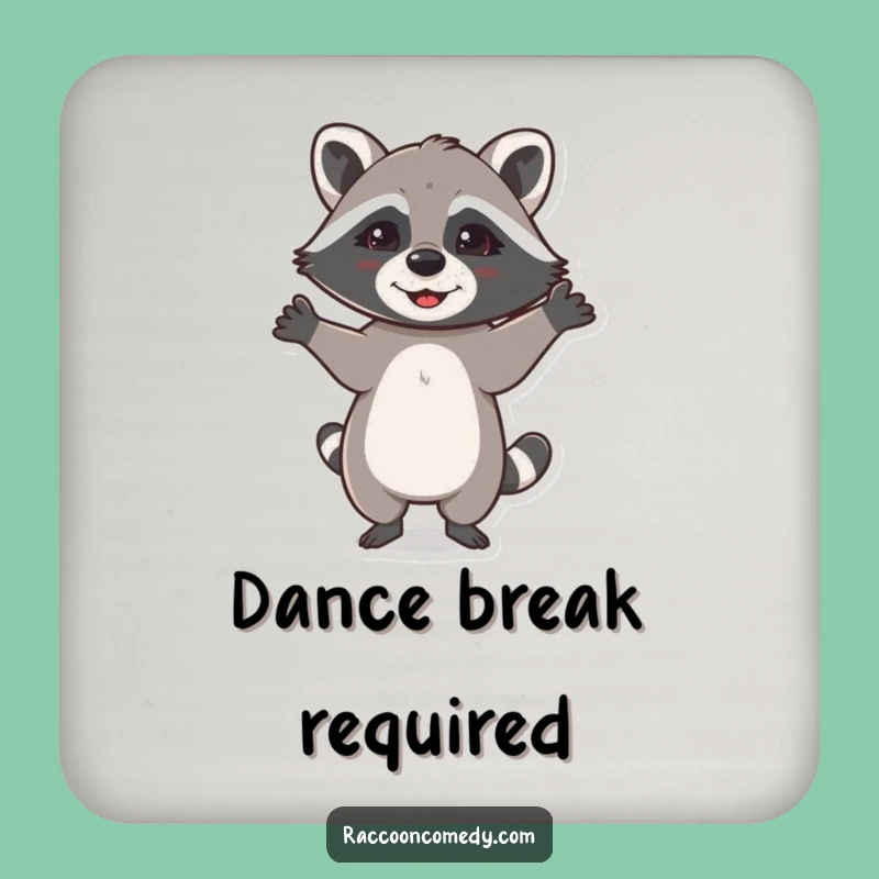 Funny Dancing Raccoon Coaster: Protect Surfaces with Fun