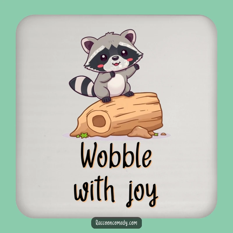 Funny Kawaii Raccoon Balancing Drink Coaster: Cute Wobble Protection