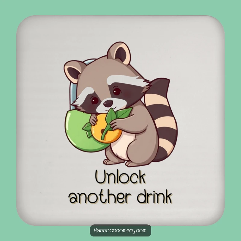 Funny Kawaii Raccoon Coaster Set - Protect Surfaces with Whimsical Style!