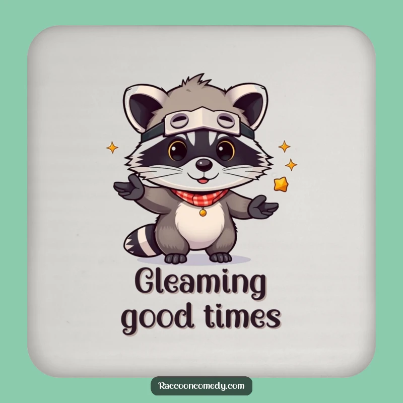 Funny Kawaii Raccoon Juggling Drink Coaster: Cute Protection for Surfaces