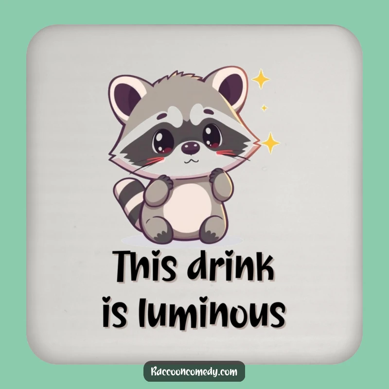 Funny Kawaii Raccoon Light Coaster: Protect Surfaces with Magic