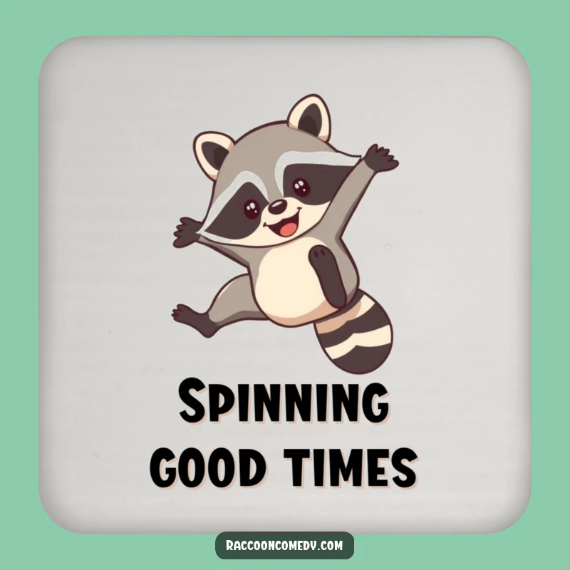 Funny Raccoon Flip Coaster: Protect Surfaces with Acrobatic Fun