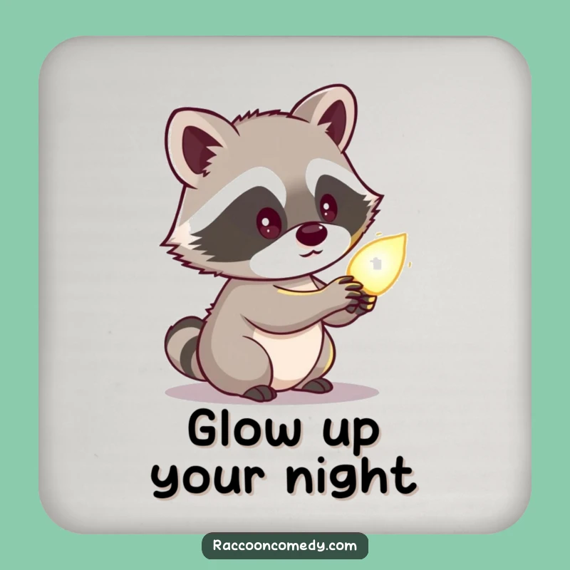 Funny Raccoon Glowing Object Coaster: Cute Mystery Accessory, Perfect Funny Gift