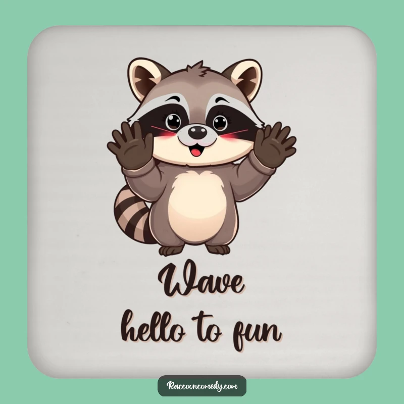 Funny Kawaii Raccoon Coaster Set - Protect Surfaces with Cute Charm!