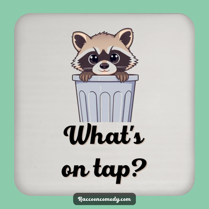 Funny Raccoon Coaster: Curious Trash Panda Protection, Protects Surfaces with Humor, Funny Gift